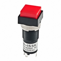 KB15SKW01-CC SWITCH PB SPDT MOM SQ RED SLD