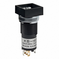 KB16SKG01 SWITCH PB SPDT SQ SILVER SLD LUG