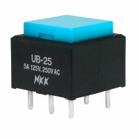 UB25SKW03N-G SW PB DPDT LOPRO SQ BLU CAP PCB