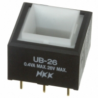 UB26SKG03N SWITCH PB DPDT SQ GOLD STR PC