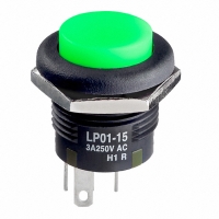 LP0115CCKW015FB SWITCH ILLUM PB SPDT GREEN LED