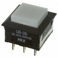 UB26KKW01N-B SW PB DPDT LOPRO SQ WHT CAP SLD