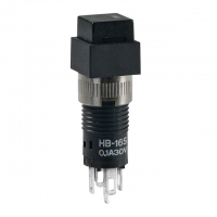 HB16SKW01-5C-AB SW PB SPDT ALT SQ BLK CAP SLD