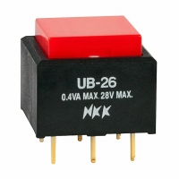 UB26SKG03N-C SWITCH PB DPDT SQ GOLD STR PC