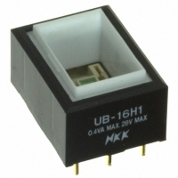 UB16RKG035F SWITCH PB SPDT RECT GRN LED PCB