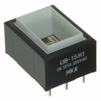 UB15RKW035F SWITCH PB SPDT RECT GRN LED PCB