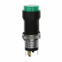 KB16CKG01-FF SWITCH PB SPDT RND GOLD SLD GRN
