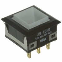 UB16KKG015C SWITCH PB SPDT SQ RED ILLUM SLD