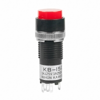 KB15CKW01-05-CC SW PB ILLUM SPDT MOM RND RED SLD