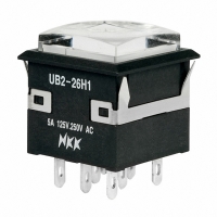 UB226KKW015F-1JB SWITCH PB ILLUM DPDT SQ SNAP GRN