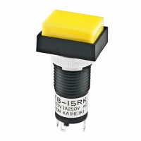 KB15RKW01-28-EB SW ILLUM PB SPDT RECT 28V YELLOW