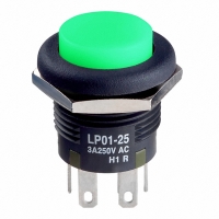 LP0125CCKW015FB SWITCH ILLUM PB DPDT GREEN LED