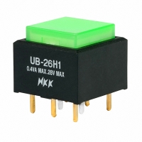 UB26SKG035F-FF SWITCH PB ILLUM DPDT SQ PCB GRN