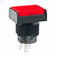 YB15WRKW01-CB SW PB SPDT RECT RED CAP SLD