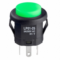 LP0125CMKW015FB SWITCH ILLUM PB DPDT SNAPIN GRN