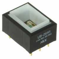 UB26RKG035F SWITCH PB DPDT RECT GREEN ILLUM