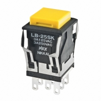 LB25SKW01-E SWITCH PB DPDT MOM SQ SILVER SLD