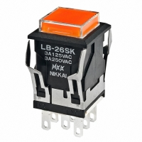 LB26SKW01-5D-JD SWITCH PB ILLUM DPDT ALT AMB SLD