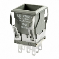 LB26SGW01 SWITCH PB DPDT ALT SQ SLV SLD