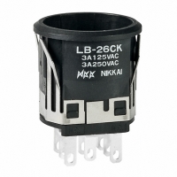 LB26CKW01 SW PB DPDT ALT RND SILV SLD MNT