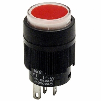 YB16WCKW01-5C-JC SWITCH PB ILLUM SPDT RND RED CLR