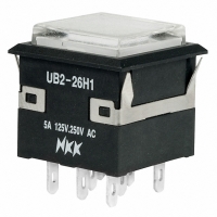 UB226KKW015D-3JB SWITCH PB DPDT SQ AMB ILLUM SLD