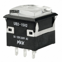 UB215KKW016CF-1JB SWITCH PB ILLUM SPDT MOM BICLR