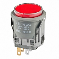 LB15CGG01-5C-JC SWITCH ILLUM PB SPDT RND RED