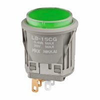 LB15CGG01-5F-JF SWITCH ILLUM PB SPDT RND GREEN