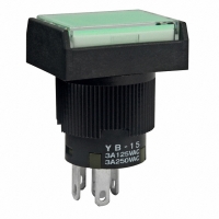 YB15RKW01-5F12-JF SWITCH PB SPDT BRT GREEN LED 12V