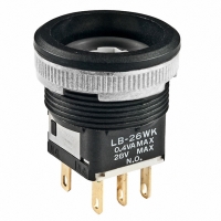 LB26WKG01 SWITCH PB DPDT ALT SQ SLV SLD