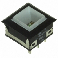 UB16KKW016F SWITCH PB SPDT SQ GRN ILLUM SLD