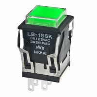 LB15SKW01-5F24-JF SW ILLUM PB SPDT MOM SQ GRN 24V