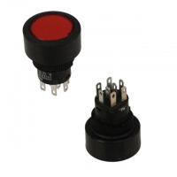 YB225CWCKW01-5C-CB SWITCH PB DPDT BRIGHT RED ILLUM