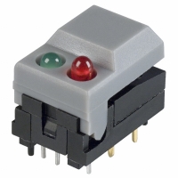 5501MGRYREDGRN SWITCH PB SPDT MOM GRY RD&GN LED