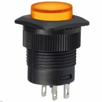 RP3508BBLKYELYELNS SWITCH PB ILLUM YLW LED LATCH