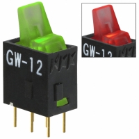 GW12LJPCF SW ROCKER PADDL SPDT RED/GRN PCB