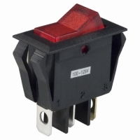 CL102J9RS205QA7 SWITCH ROCKER SPST ILL 125V RED