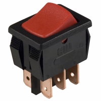 GRS-4023A-0009 SWITCH RCKR DPDT ON/OFF/ON RED