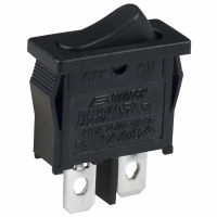 R6ABLKBLKEF SWITCH ROCKER SPST MINI 10A BLK