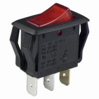 CG102J3RS205QF7 SWITCH ROCKER SPST ILL 125V RED