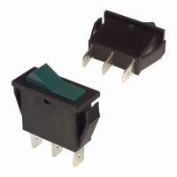 CA01J16207Q SWITCH ROCKER SPDT 15A GRN/BLK