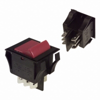 C221J13S205QF SWITCH ROCKER DPDT 15A RED/BLK