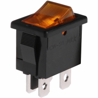 CWSB21DADF SWITCH ROCKER DPST 9A AMBER QC