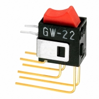 GW22RCV SW ROCKER DPDT RCKR RD VERT PCB