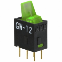 GW12LJPF SW ROCKER PADDL SPDT GREEN PCB