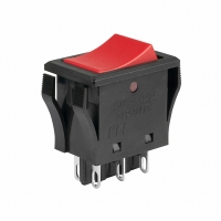 JWM22RCA/UCV SWITCH ROCKER TV5 DPDT RED UCV