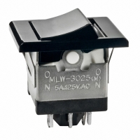 MLW3025-00-RA-1A SWITCH ROCKER DPDT BLACK CAP