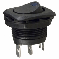 CLS-RC11A125191B SWITCH ROCKER ILLUM SPST 10A BLU