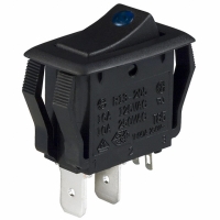 CLS-RR11A120250B SWITCH ROCKER ILLUM SPST 16A BLU
